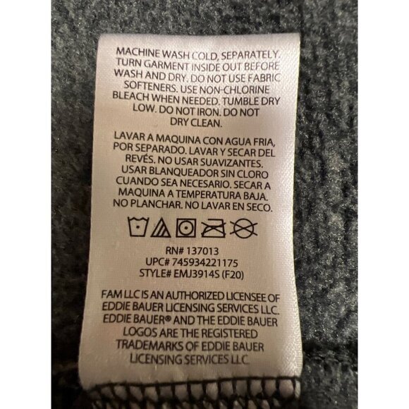 Eddie Bauer Women's Grey Full Zip Fleece Long Sleeve Jacket XXL Outdoors Pockets - Picture 9 of 9